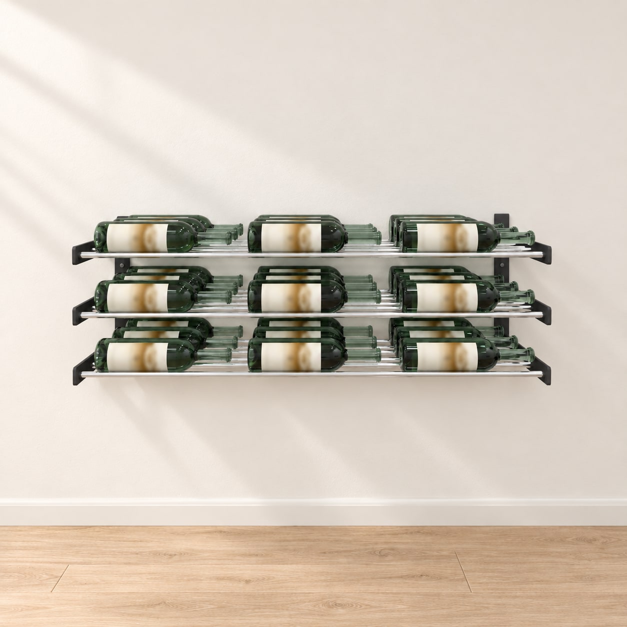 Evolution Series Wine Wall 15″ Wall Mounted Wine Rack (9 to 27 bottles)
