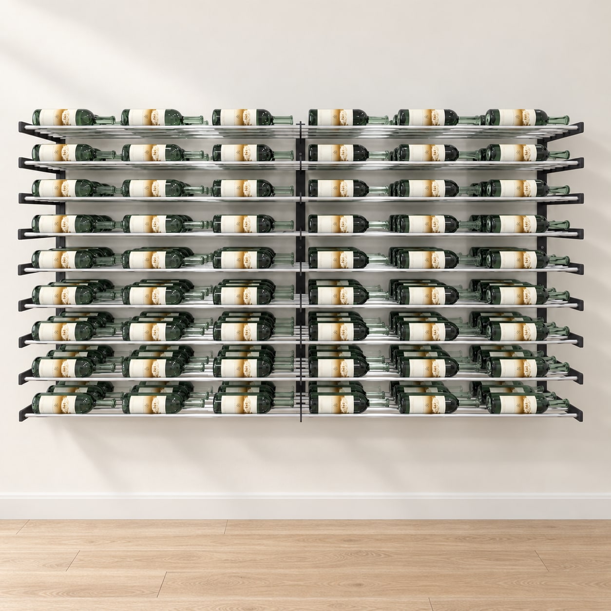 Evolution Series Wine Wall 45″ Wall Mounted Wine Rack Kit (54 to 162 bottles)