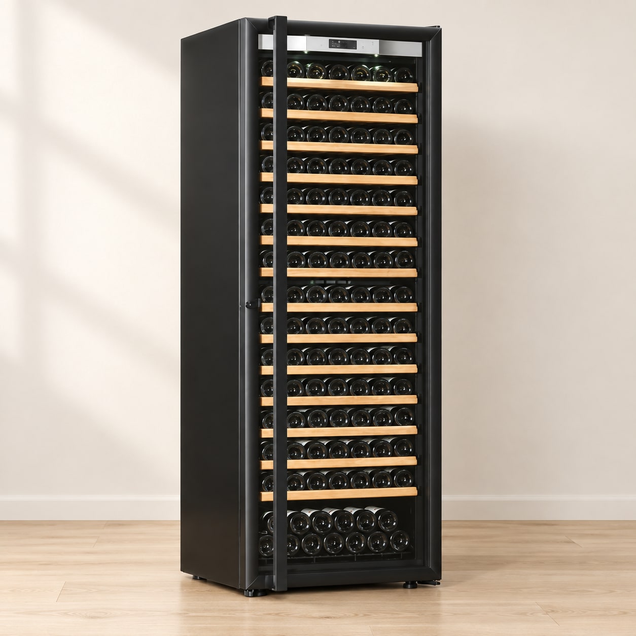 Transtherm Ermitage Prestige: Black Glass / Fully Shelved