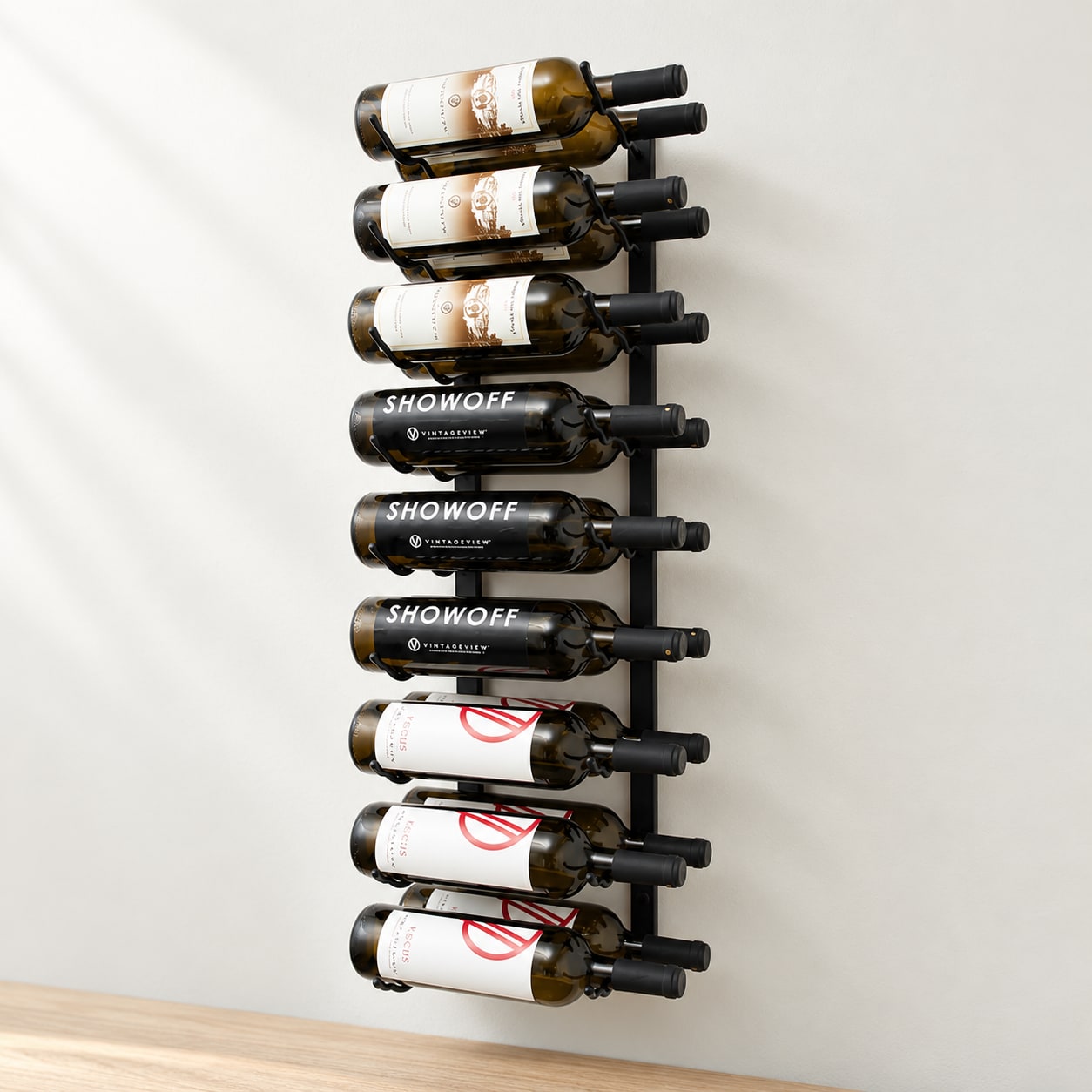 VintageView W Series 3, 18 bottle metal wine rack