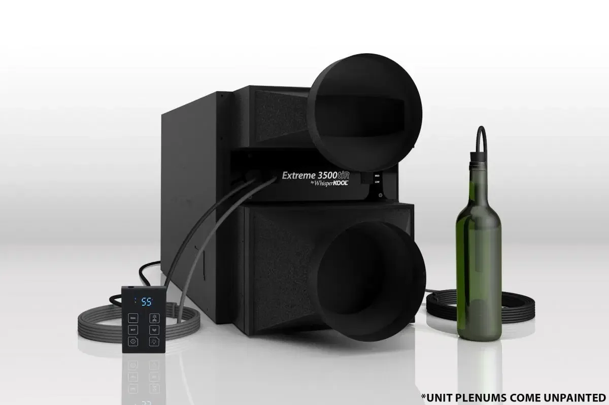 WhisperKool Extreme 3500ti ducted cooling unit with digital controller and bottle.