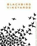 Blackbird Vineyards label with a flock of black birds illustration