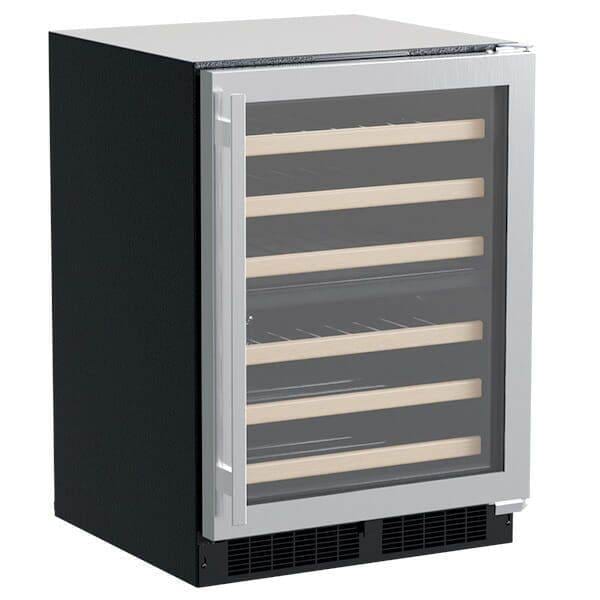 Marvel 24-inch high efficiency dual zone wine cellar, stainless finish