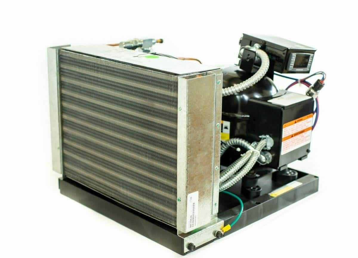 WhisperKOOL Platinum Split 8000 condenser unit on white background