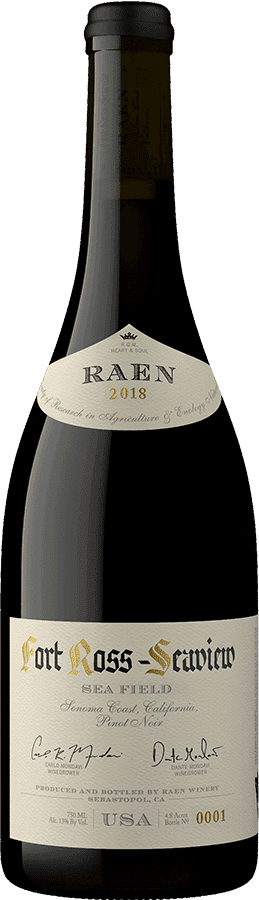 Raen Fort Ross-Seaview Sea Field pinot noir 2018 bottle label