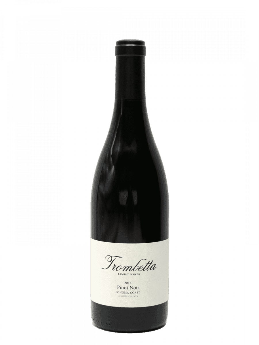 Trombetta 2017 Sonoma Coast Pinot Noir bottle on white background