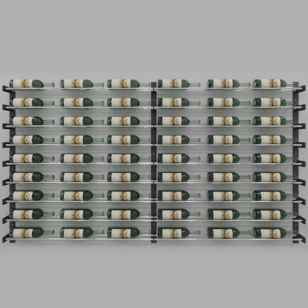 Evolution Series Wine Wall 45" extension kit, tiled wall racks with bottles on grey background