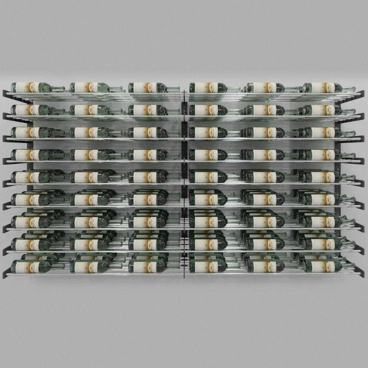 Evolution Series Wine Wall 45" extension kit, tiled black racks with bottles on grey background