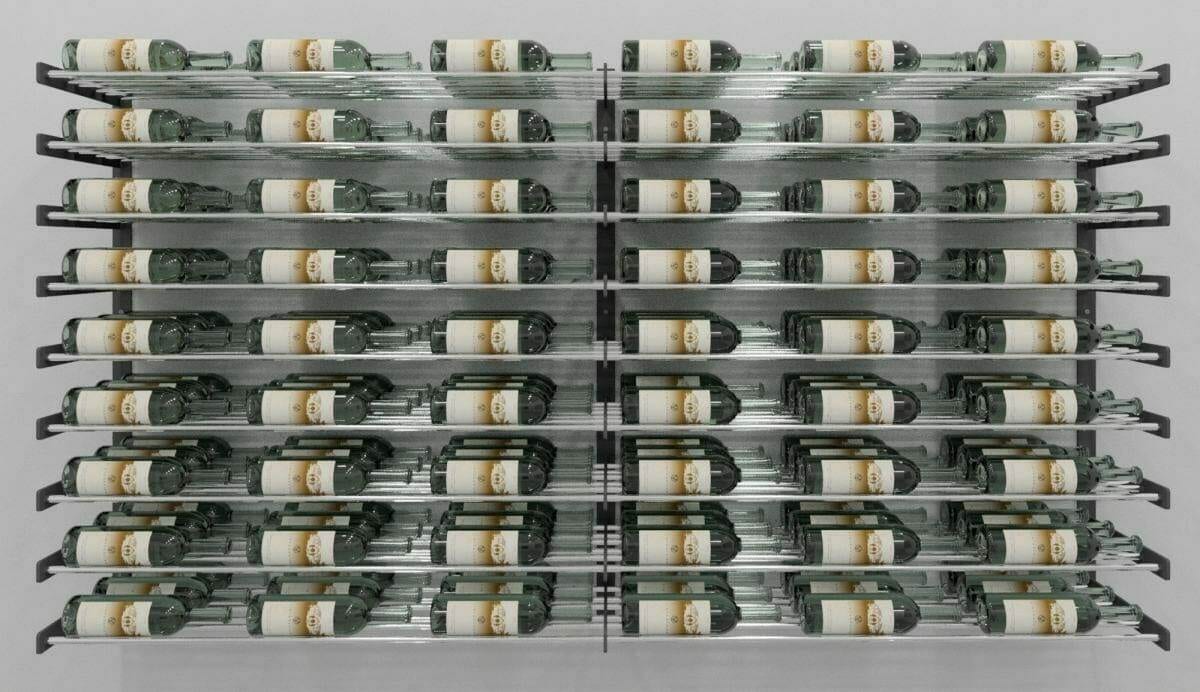 Evolution Series Wine Wall 45" extension kit, black metal wall rack holding wine bottles