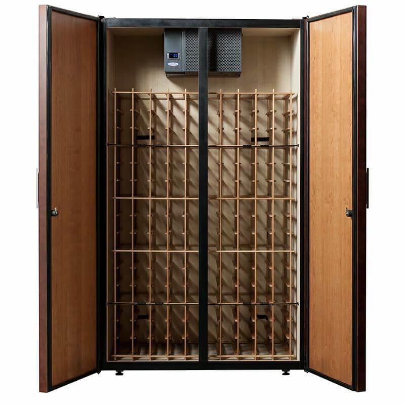 Le Cache 3100 classic wine cabinet interior with racking shown open