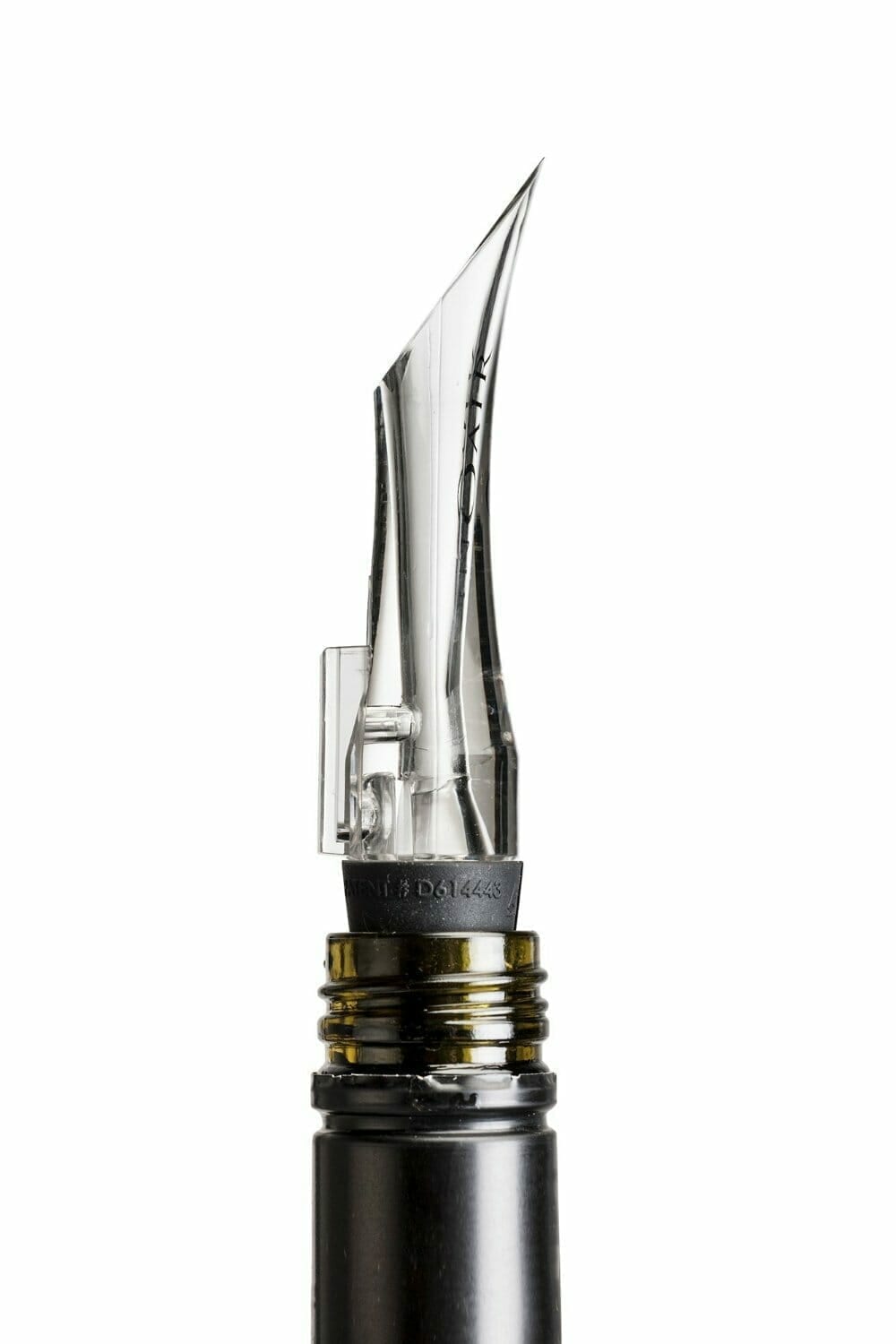 VinOair wine aerator pour spout attached to a bottle neck