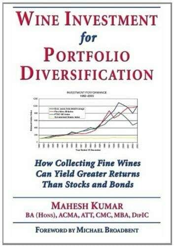 Wine Investment for Portfolio Diversification book cover with a performance chart